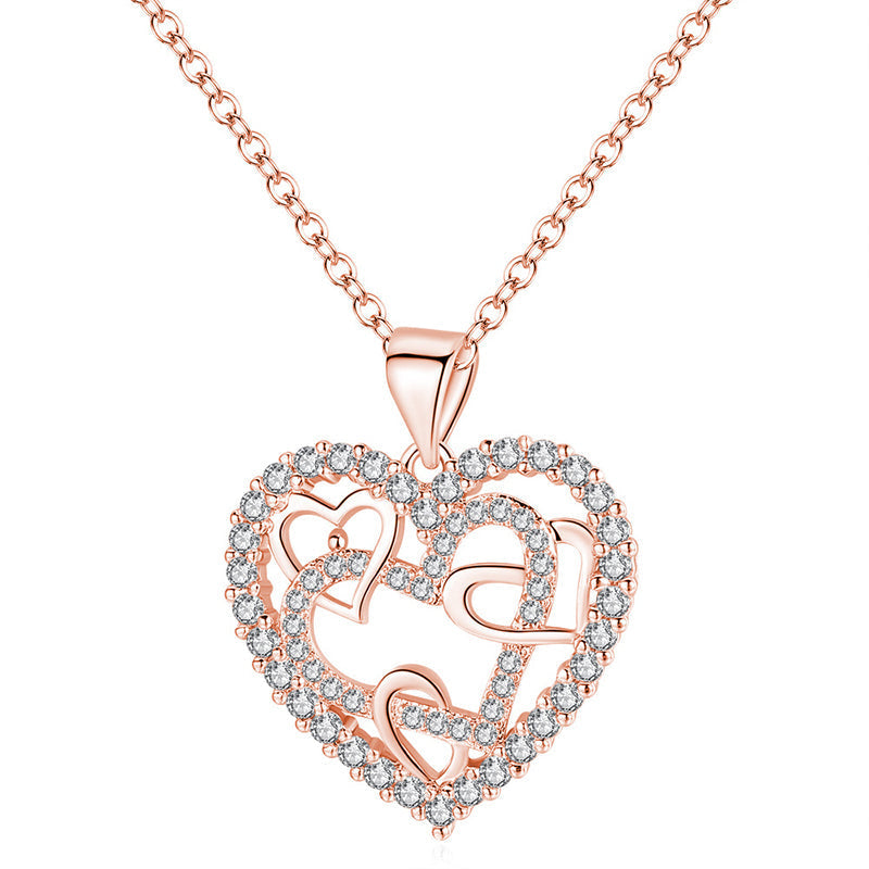 Collier cœurs entrelacés