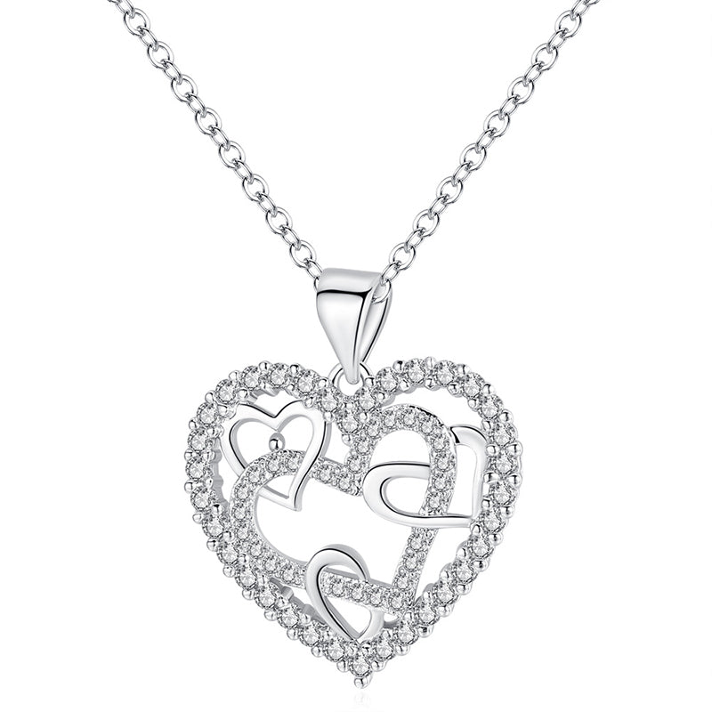 Collier cœurs entrelacés