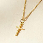 Collier initiale plaqué or 14k + Collier croix offert
