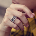 Bague ajustable vintage en argent avec boulier, pour la chance et la prospérité