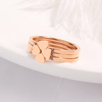 Bague pour femme avec motif cœur et anneaux multiples