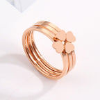 Bague pour femme avec motif cœur et anneaux multiples