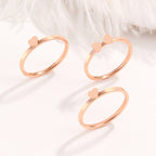 Bague pour femme avec motif cœur et anneaux multiples