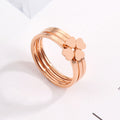 Bague pour femme avec motif cœur et anneaux multiples