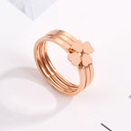 Bague pour femme avec motif cœur et anneaux multiples