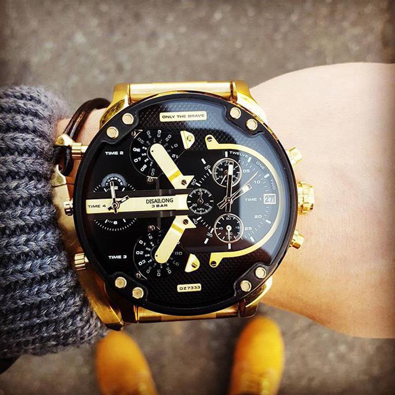 Montre chronographe à quartz en acier inoxydable étanche 10 m