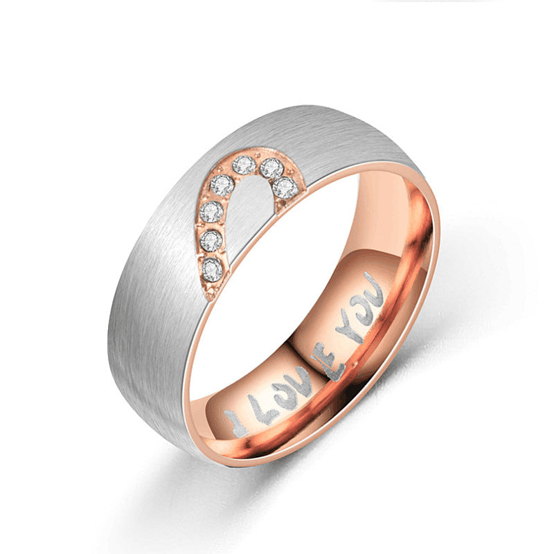 Bague pour homme avec motif cœur et zircons étincelants