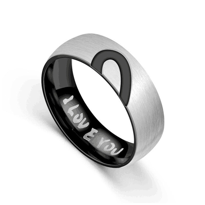 Bague pour homme avec motif cœur et zircons étincelants