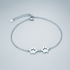 Bracelet personnalisé avec empreinte de patte gravée en acier inoxydable