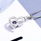 Collier pour femme avec pendentif cœur et pierre précieuse