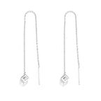 Boucles d'oreilles pour femme pendentif carré et zircon