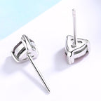 Boucles d'oreilles puces pour femmes avec zircon en forme de cœur
