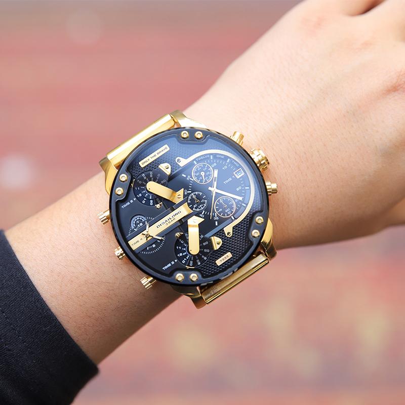Montre chronographe à quartz en acier inoxydable étanche 10 m