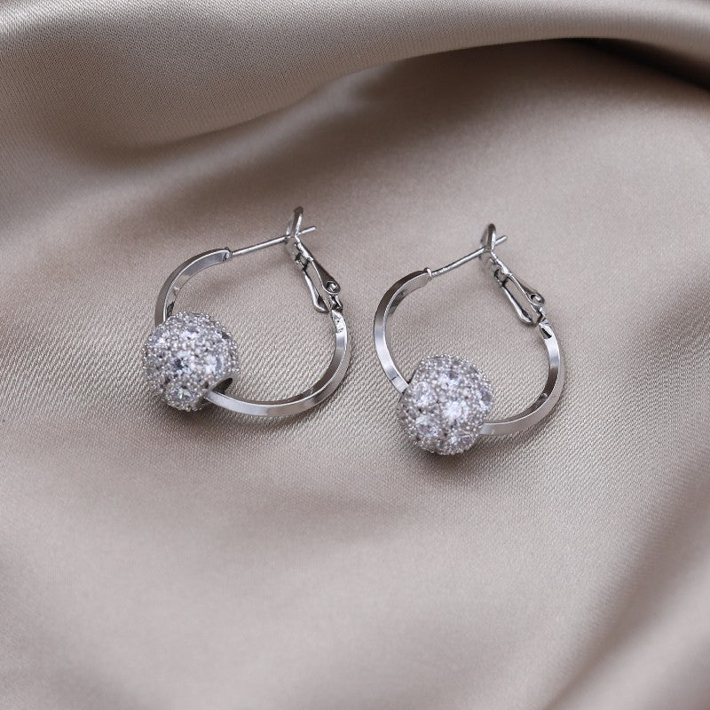Boucles d'oreilles boules en cristal autrichien