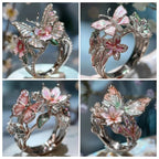 Bague fleur papillon ajustable