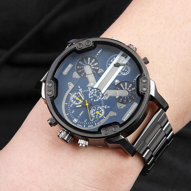 Montre chronographe à quartz en acier inoxydable étanche 10 m