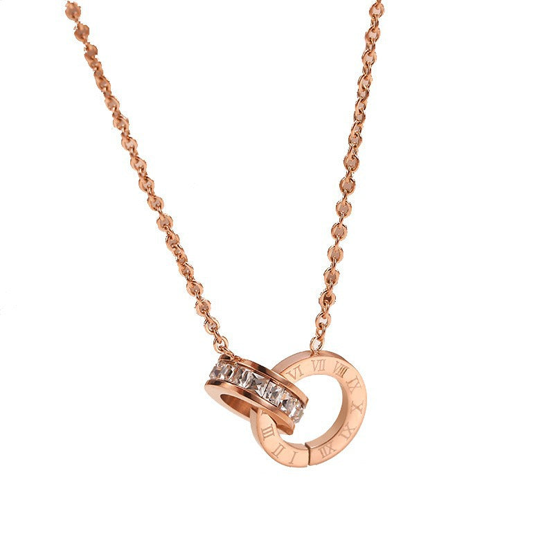 Elegante Damen-Halskette mit doppeltem Anhänger