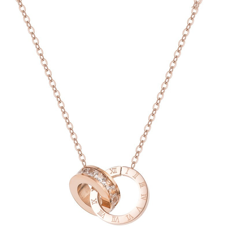 Elegante Damen-Halskette mit doppeltem Anhänger