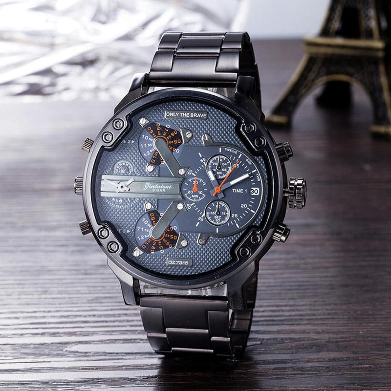 Montre chronographe à quartz en acier inoxydable étanche 10 m