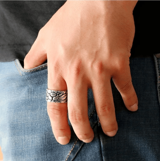 Bague motif lotus pensées positives
