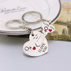 Collier / Porte-clés « I LOVE YOU » (1 paire)