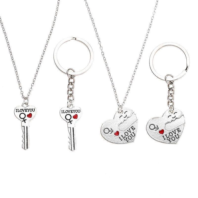 Collier / Porte-clés « I LOVE YOU » (1 paire)