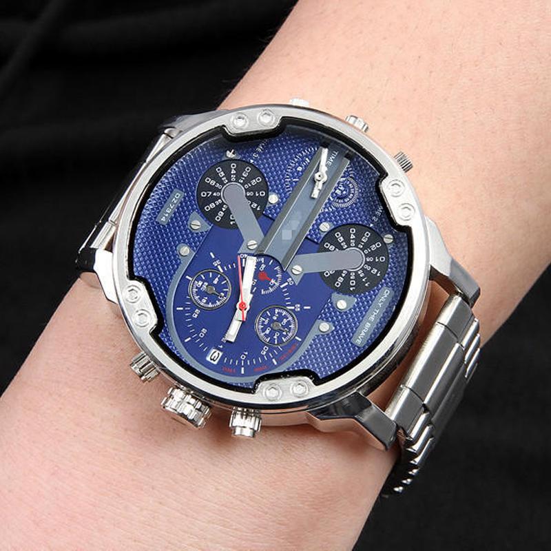 Montre chronographe à quartz en acier inoxydable étanche 10 m