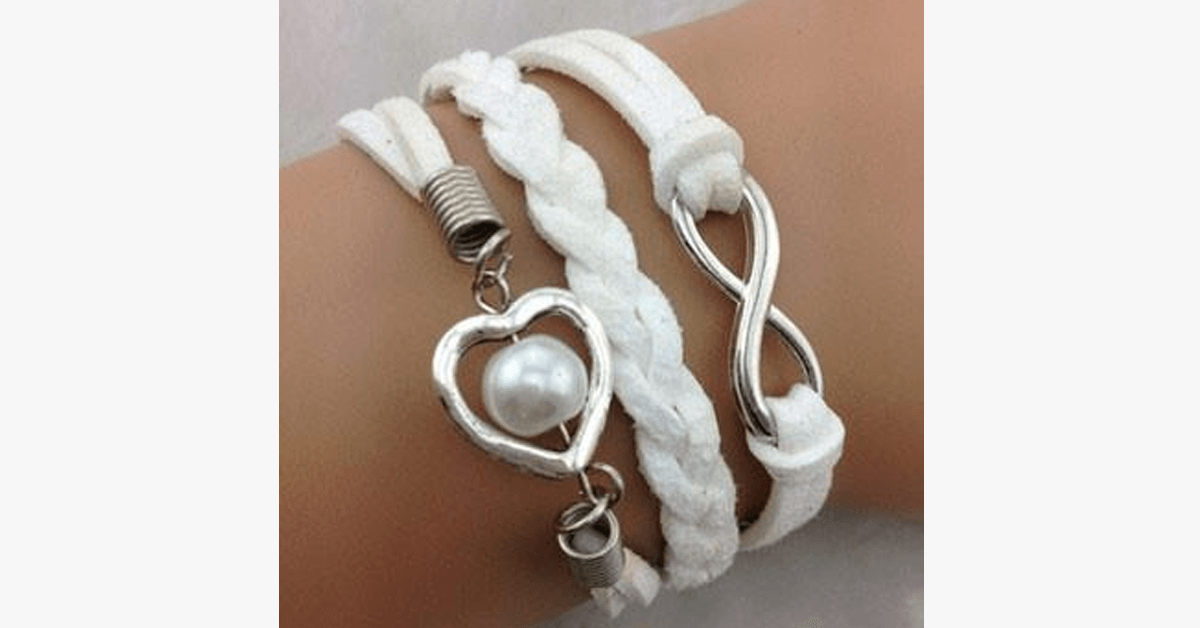 Bracelet Cœur et Perles Infini