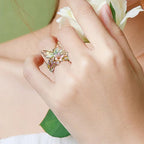 Bague fleur papillon ajustable