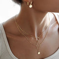 Collier superposé constellation délicat plaqué or 18k
