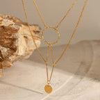 Collier superposé constellation délicat plaqué or 18k