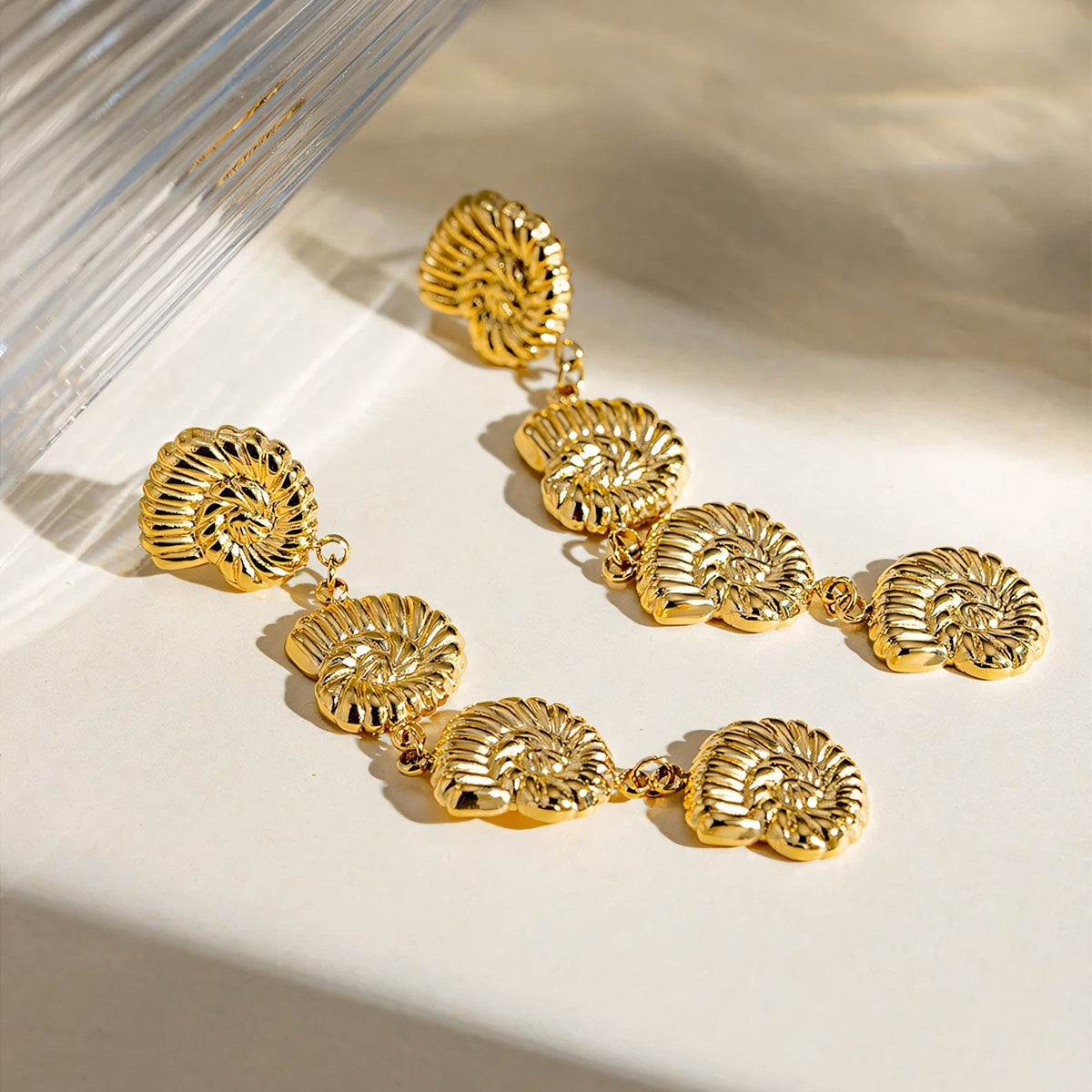 Boucles d'Oreilles Coquillages Tropicaux 18k