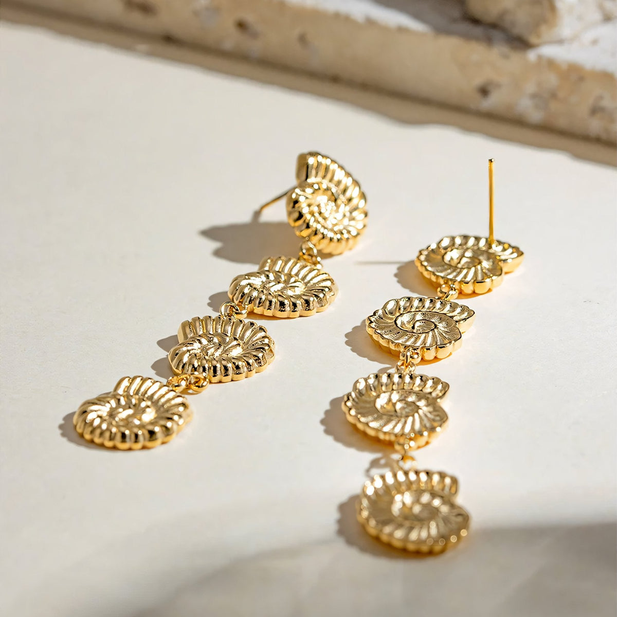 Boucles d'Oreilles Coquillages Tropicaux 18k