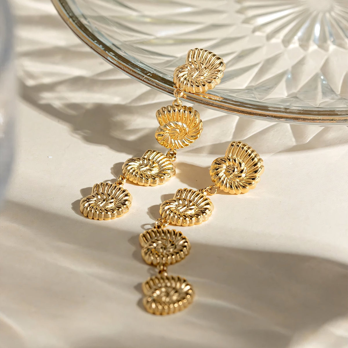 Boucles d'Oreilles Coquillages Tropicaux 18k