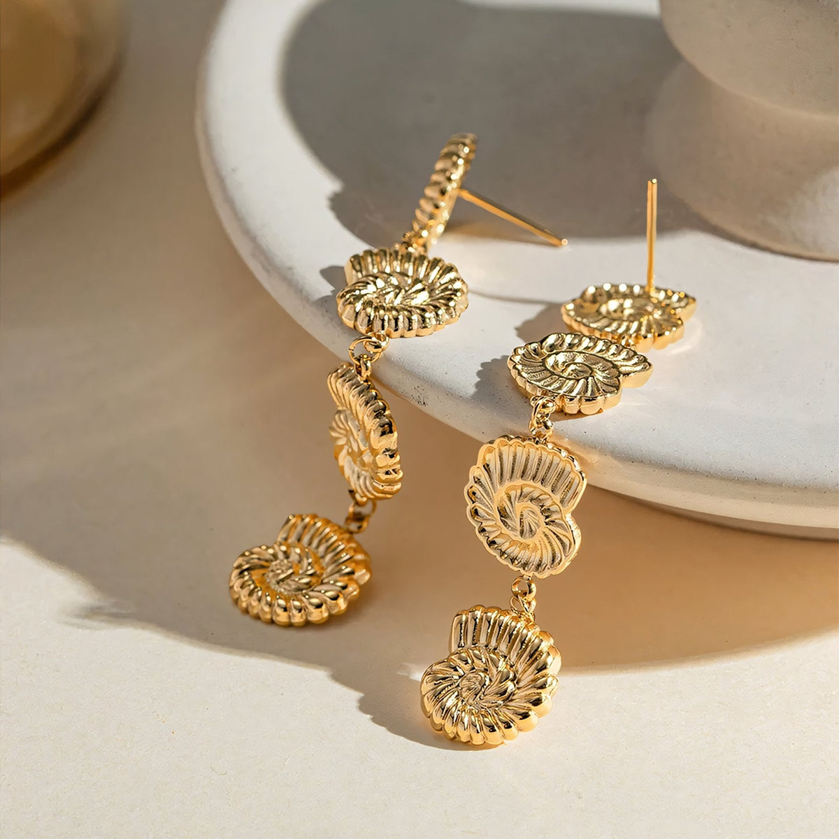 Boucles d'Oreilles Coquillages Tropicaux 18k