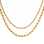 Collier superposé de perles dorées 18k