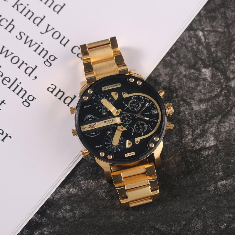 Montre chronographe à quartz en acier inoxydable étanche 10 m