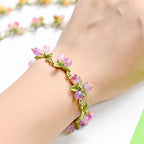 Bracelets vintage à motifs de plantes et fruits