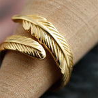 Bague ressort ajustable dorée