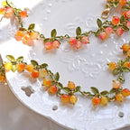 Bracelets vintage à motifs de plantes et fruits