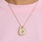 Collier initiale chunky bubble à strass