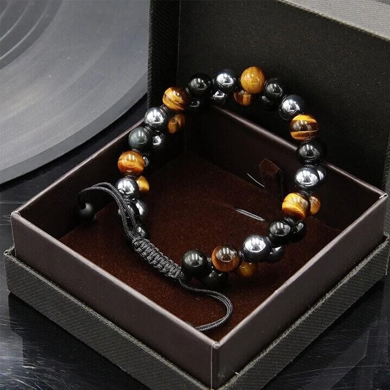 Bracelet en pierres précieuses double épaisseur