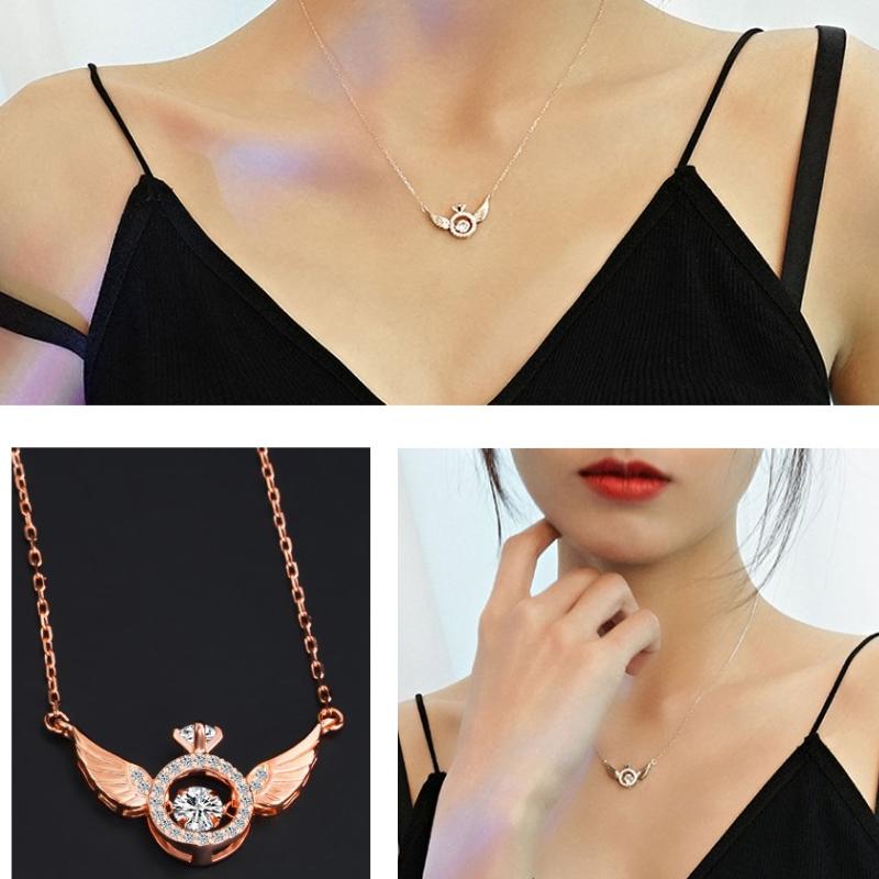 Collier aile d'ange en strass