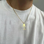 Collier à pendentif griffonné
