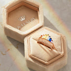 Bague micro-diamant arc-en-ciel