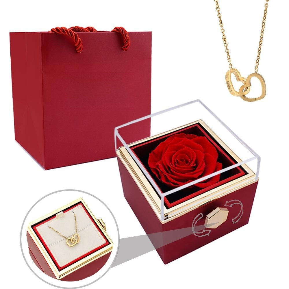 Boîte à bijoux Rose Éternelle avec collier