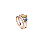 Bague micro-diamant arc-en-ciel