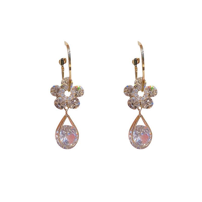 Boucles d'oreilles fleurs en cristal