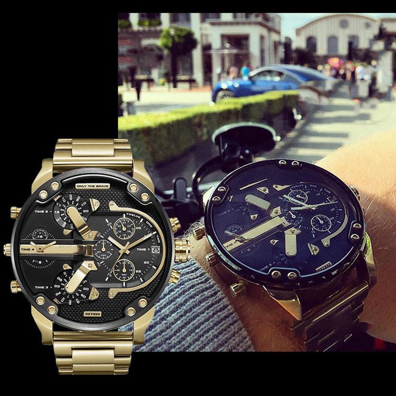 Montre chronographe à quartz en acier inoxydable étanche 10 m
