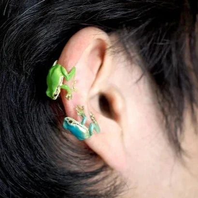 Ensemble bague et boucles d'oreilles grenouille